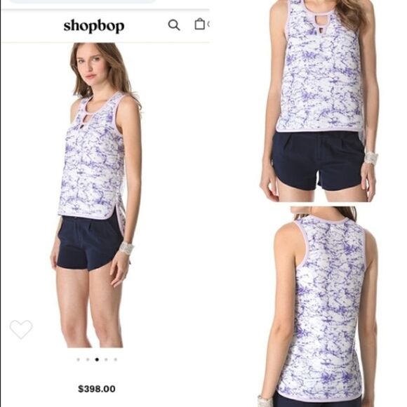 Diane Von Furstenberg Sequin Party Tie Dye Purple Tank Top Work Blouse Sz 4 - Picture 3 of 10